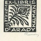 Ex libris - vizkeleti Dr. Arady Kálmán