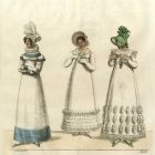 Divatkép - három fehér ruhás nő, melléklet, Wiener-Moden-Zeitung und Zeitschrift für Kunst schöne Literatur und Theater