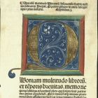 Ősnyomtatvány-töredék - Vincentius Bellovacensis: Speculum doctrinale- „Q”iniciálé