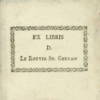 Ex libris - Le Bouyer St. Gervais