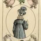 Divatkép - különböző kalapok, melléklet, Journal des Ladies et des Modes, Costume Parisien