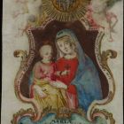 Szentkép - Mária a gyermek Jézussal, fejük fölött a Zakariás-áldás kezdőbetűivel