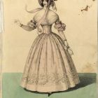 Divatkép - nő rózsaszín ruhában, és kalappal,  melléklet, Wiener Zeitschrift für Kunst, Literatur, Theater und Mode