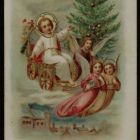 Szentkép - a gyermek Jézus Karácsonyfát vivő angyalokkal