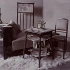 Kiállításfotó - női pihenő-öltözőszoba Toroczkai Wigand Ede tervezte berendezése (Lyka Károlyné budoárja) az Iparművészeti Társulat 1900-as Karácsonyi Kiállításán