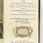 Könyv - [ Brenner Domokos: ] Histoire des révolutions de Hongrie. Hága, 1739. I.