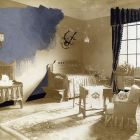 Kiállításfotó - Árkay Aladár tervezte vendégszoba berendezése az Iparművészeti Társulat 1903. évi karácsonyi kiállításán