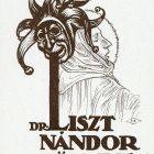Ex libris - Dr. Liszt Nándor könyve