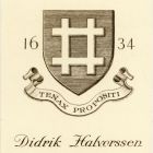 Ex libris - Didrik Halvorssen címeres