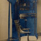 Kiállításfotó - könyvszekrény és támlásszék, német csoport az 1904. évi St. Louis-i Világkiállításon