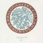 Ex libris - Dr. Kralovánszky Zoltán könyve