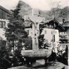 Fénykép - kút keresztre feszített Jézussal, Oberammergau?