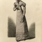 Divatkép - nő lila ruhában,  melléklet, Wiener Zeitschrift für Kunst, Literatur, Theater und Mode