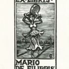 Ex libris - Mario de Filippis (Commedia dell'arte figura - táncosnő)