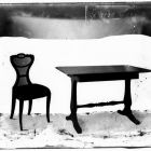 Üvegnegatív - asztal és szék, Lechner Ödön