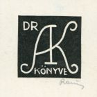 Ex libris - Dr. AK (Arady Kálmán)