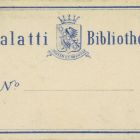 Ex libris - "Galatti Bibliothek" feliratos ex libris